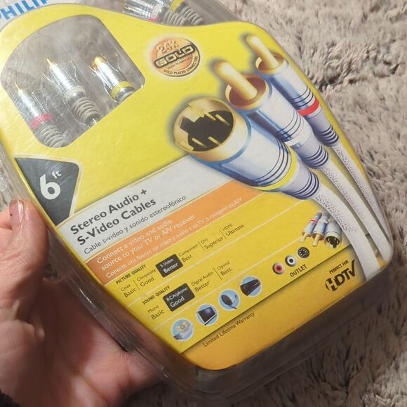 Philips Component Cables SWV3903/17 6 Foot 24K Gold Plated New Sealed - Picture 5 of 5